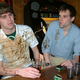 A non-chewing bargoer sits next to a tobacco chewer in Wilmington, DE.